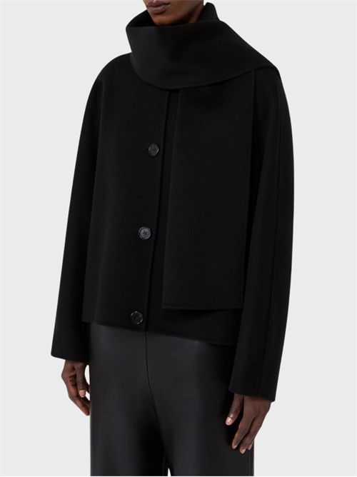 Giacca crop boxy in pura lana con sciarpa abbinata S' MAX MARA | 2629046053600013